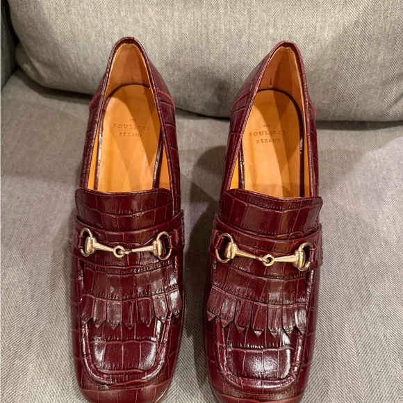 Sezane Julianne Croc-Embossed Loafers - Picture 7 of 14